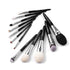 LUXE SERIES 12 PCS CLASSIC MAKEUP BRUSH KIT - BRIGHT SILVER - EIGSHOW Beauty